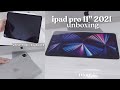 🍎 ipad pro M1 11" 2021 unboxing + accessories (magic keyboard, apple pencil) 📦 | kristine abraham