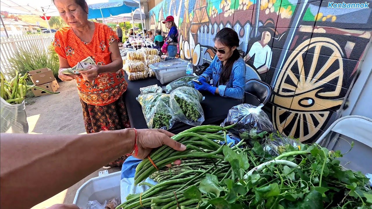 There's always something to buy, coming out to Lao mini farmers market in Fresno