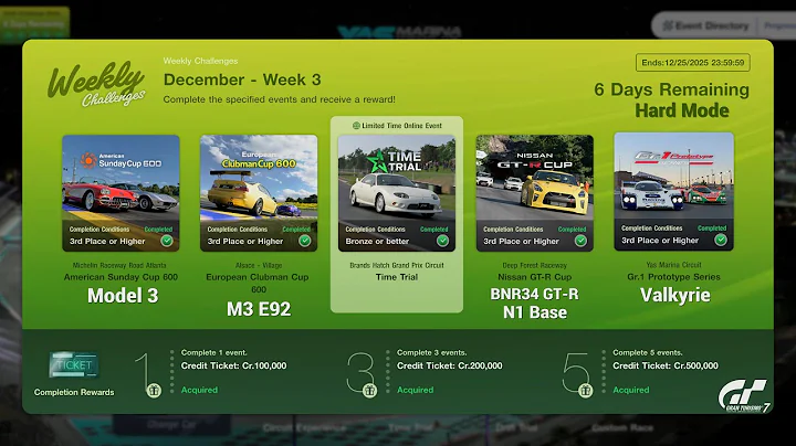 Gran Turismo 7 | Weekly Challenges December 2025 WK.3 - Time Trial FTO & Gr.1 at Yas Marina [PS5]