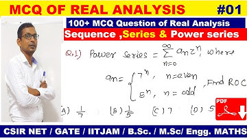 #01 Real Analysis in Hindi  | MCQ of real analysis | mcq of Radius of Convergence |  Power series