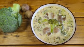 شوربة البروكولي والفطر Broccoli and mushroom soup