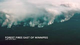 Skógareldar austur af Winnipeg. Forest fires, east of Winnipeg.