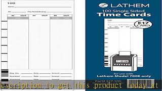 Lathem Model 700E Clock Single Sided Time Cards, White