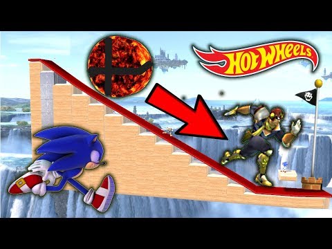 Super Smash Bros. Ultimate – Who Can OUTRUN The FLAMING SMASH BALL On The Hot Wheels Track?