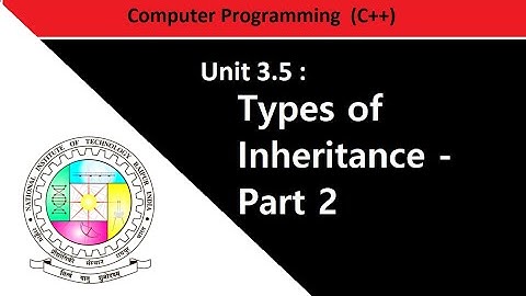 Unit 3.5 Type of Inheritance: Part-2 | Computer Programming | NIT Raipur | Mr. Vishal Sathawane