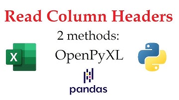 OpenPyXL & Pandas - 2 Methods to Read Headers/Columns of an Excel Workbook | Data Automation