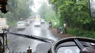 Full speed over take old Ashok Leyland bus Gujarat Bus