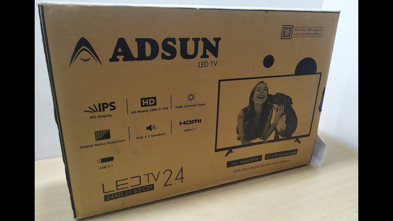 Adsun 60 cm (24 inches) HD Ready IPS LED TV A - 2400N (Black) (2019 Model)