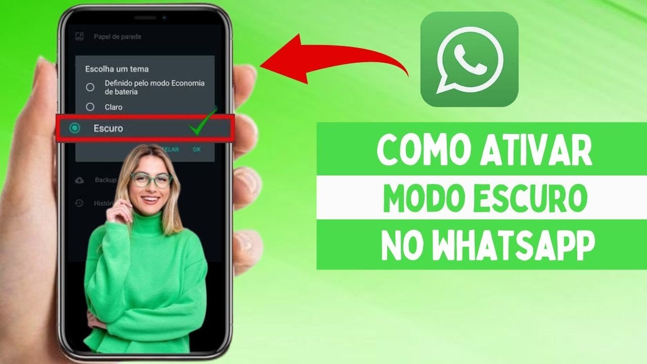 COMO ATIVAR O MODO ESCURO NO WHATSAPP - YouTube