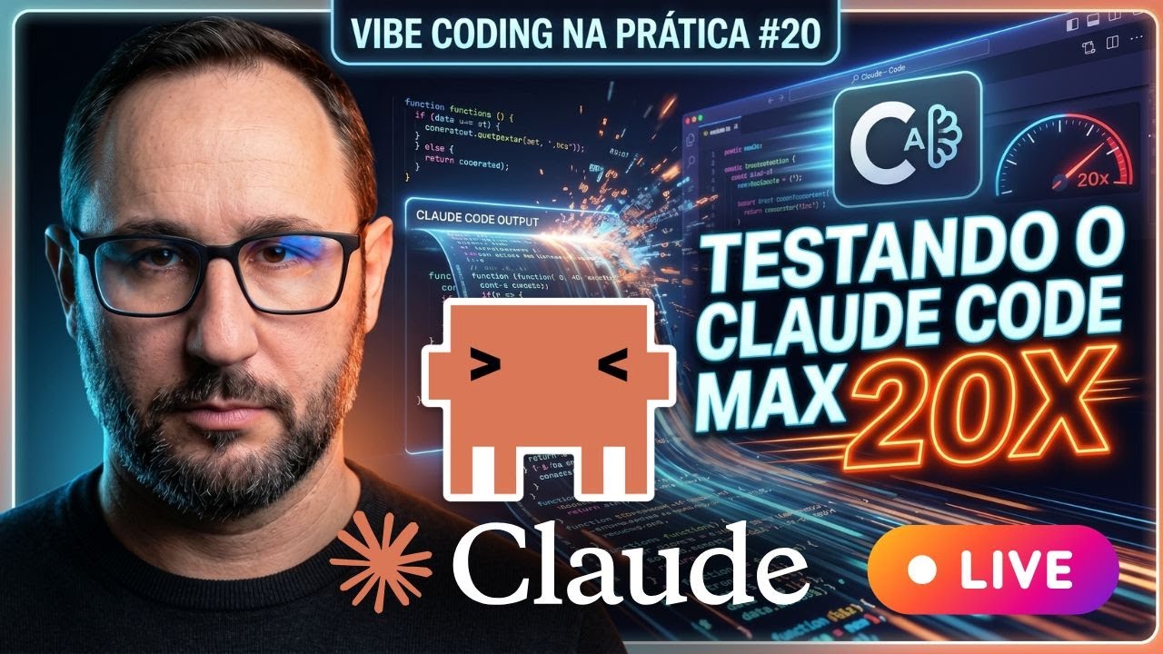 LIVE: Vibe Coding na Prática #20 - Testando o Claude Code Max 20x - YouTube