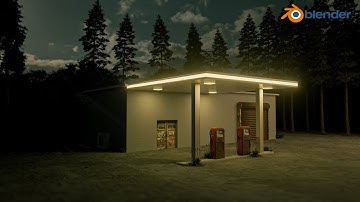 I Turned a 5-Minute Sketch into a Old Gas Station in Blender