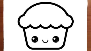 COMO DESENHAR UM Cupcake Kawaii EM ANIME MUITO SIMPLESMENTE EM 1 MINUTO (FÁCIL)