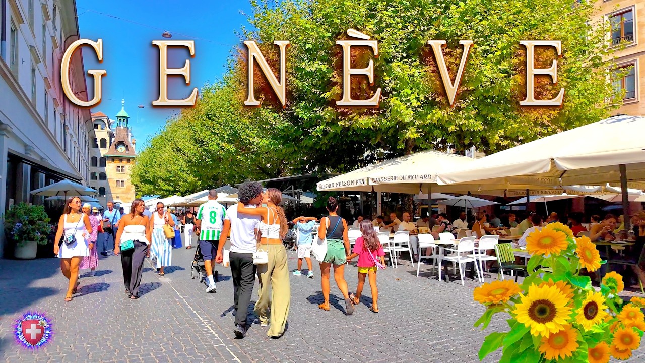 GENEVA SWITZERLAND ✨ 6 Places to Visit Summer atmosphere of city 4K Shopping, Beach, Lake & Fountain