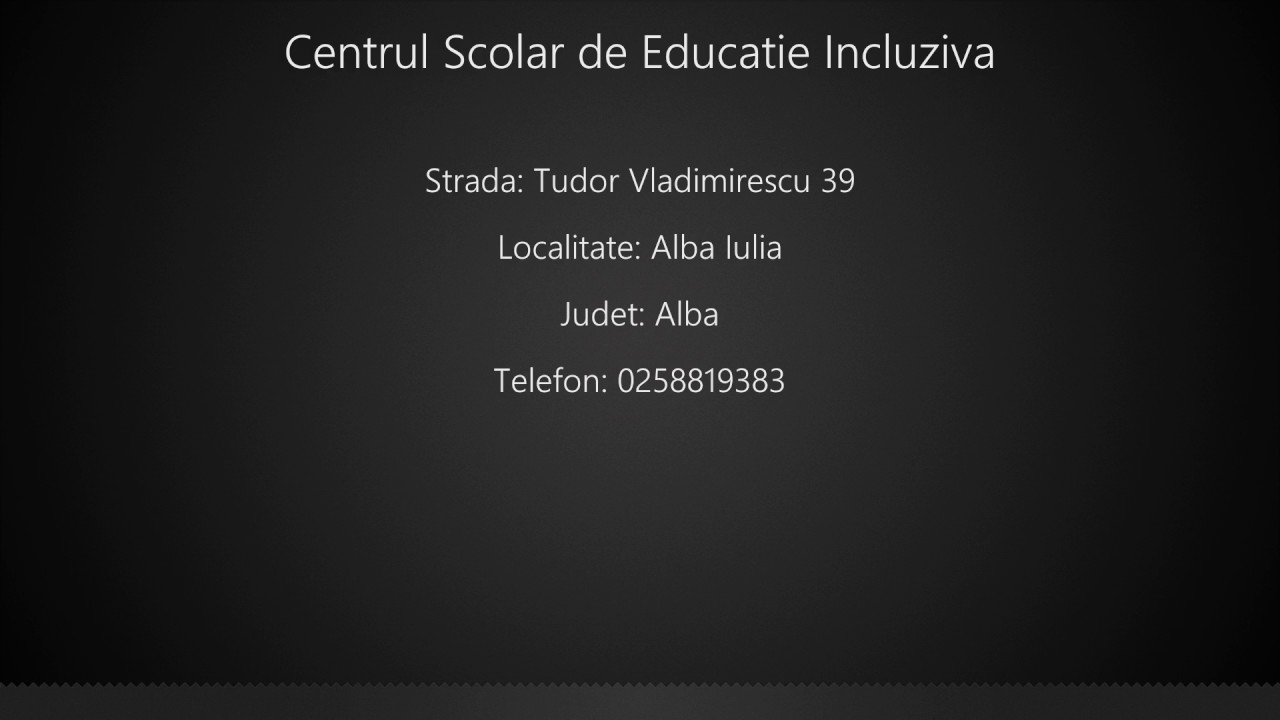 Centrul Scolar De Educatie Incluziva Alba Iulia Youtube