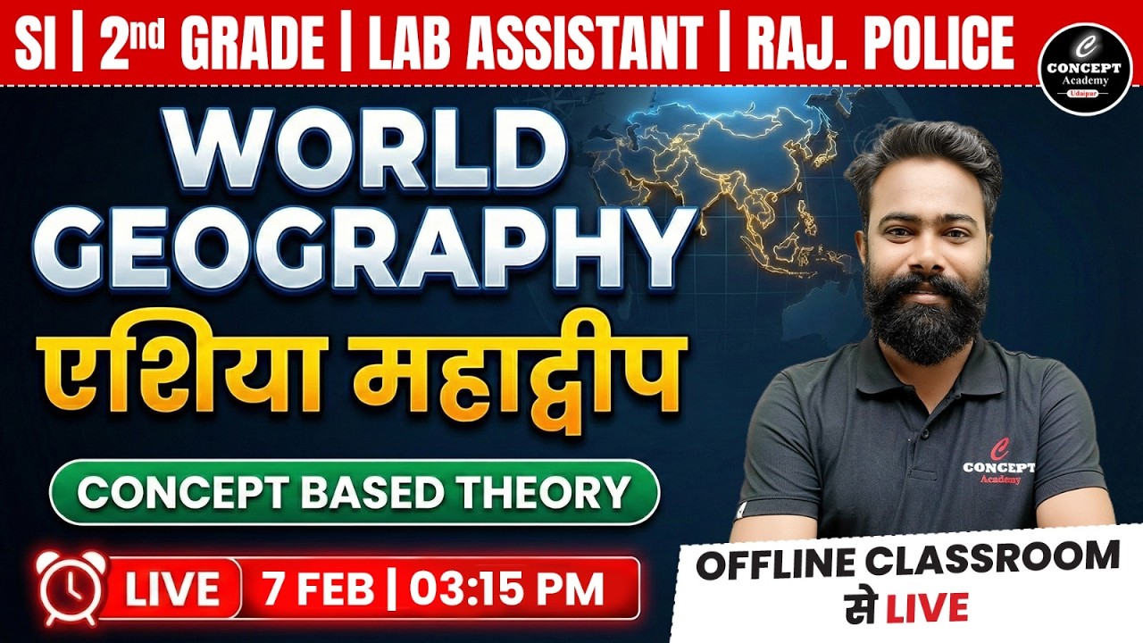 🌍 World Geography | Asia Continent | All Rajasthan Exams