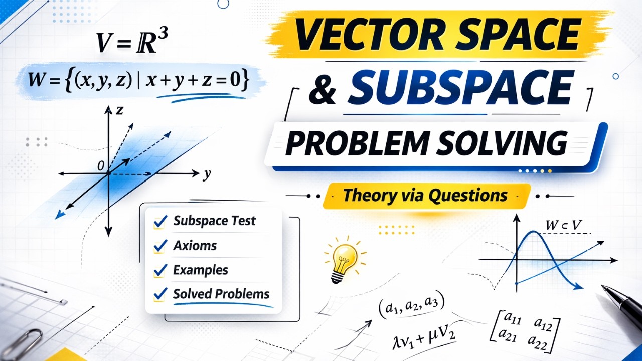 Vector Spaces & Subspaces Through Questions | Problem Solving Approach ...