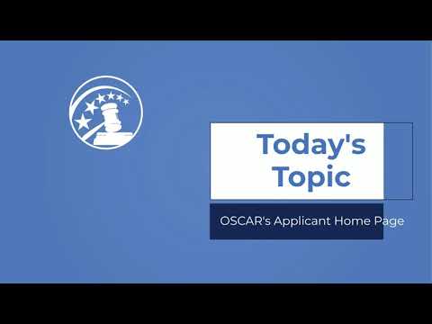 Mastering OSCAR: What's On Your Applicant Home Page