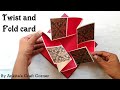 Tutorial - twist and fold card | square folding card | Scrapbook page ideas