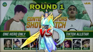 5V5 CONTENT CREATORS SHOWMATCH😮| ONLY ONE HERO VS TIKTOK ALL STAR - MLBB