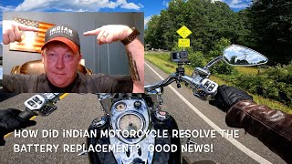 How did Indian Motorcycle resolve the battery replacement? Accident-Guy Loses Foot! More Talk.