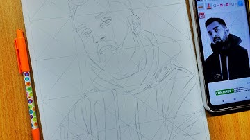 Drawing kl rahul | kl rahul outline drawing | grid method drawing | kl rahul | timelapse drawing