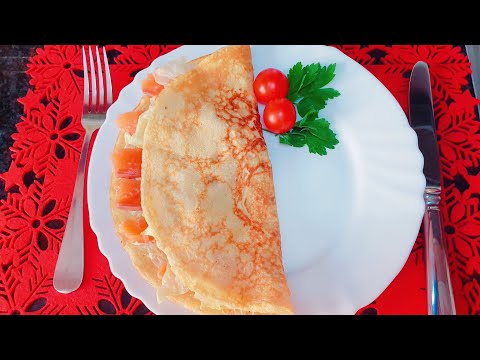 Видео рецепт Овсяноблин с красной рыбой
