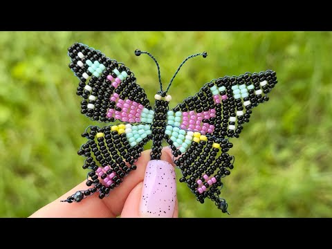 Как сплести красивую бабочку из бисера