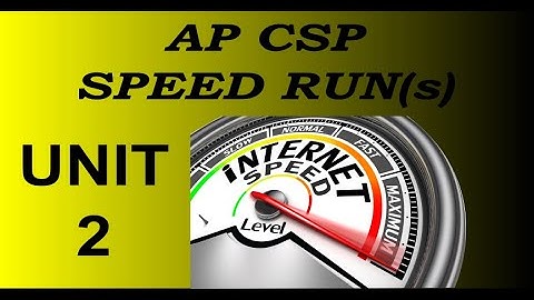 AP CSP: Unit 2 - Lesson 4 Speed Run (2021-22)