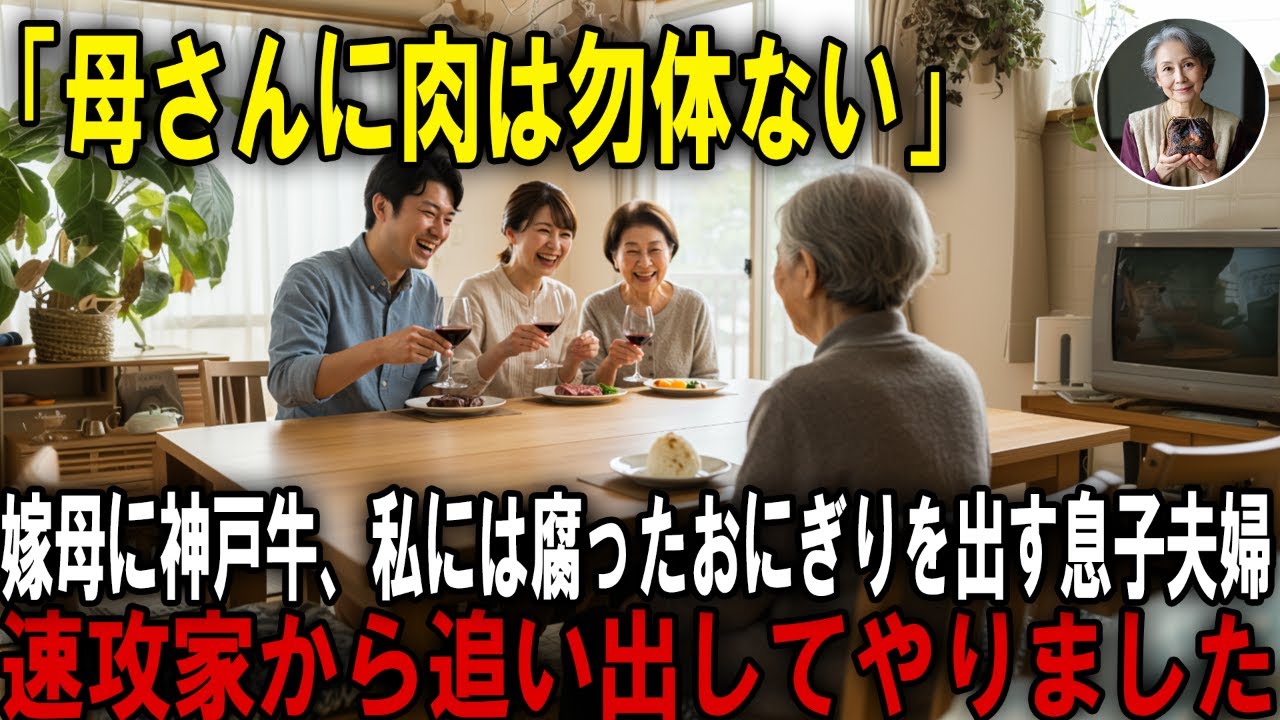 お盆の集まりの中、嫁母だけ神戸牛のステーキを出し私は賞味期限切れのおにぎりを出す息子嫁。全員まとめて地獄に落としてやりました