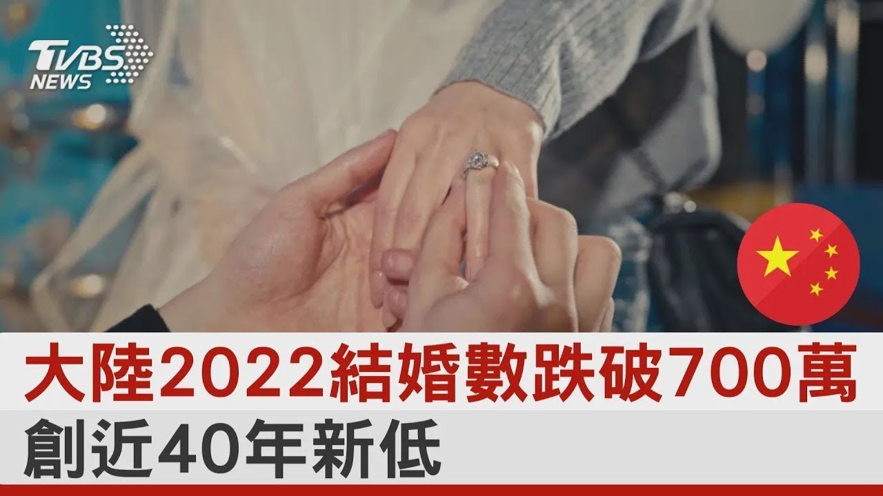 大陸2022結婚數跌破700萬 創近40年新低｜TVBS新聞 @TVBSNEWS01