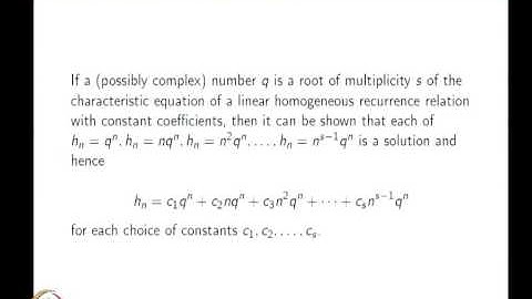 Mod-04 Lec-26 Recurrence Relations - Part (4)