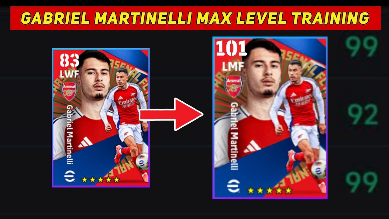 Free Gabriel Martinelli Best Training Guide in eFootball 2025, How to
