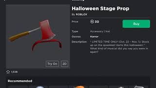 New Halloween Items That Will Go Off Sale Roblox Youtube - rare offsale halloween items roblox