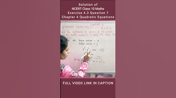 What is the solution of exercise 4.3 Q7 of class 10? #shorts #class10maths #youtubeshorts