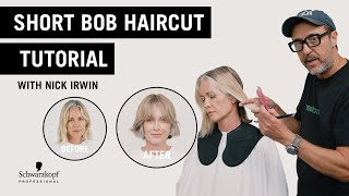 Embrace Grey Short Bob Haircut Tutorial with Nick Irwin