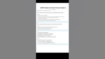 NCERT Solutions for Class 8 Science Chapter 8Force and Pressure ncert question answer english medium