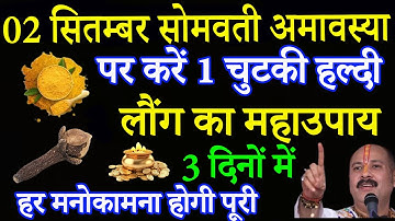 2 सितंबर सोमवती अमावस्या को हल्दी वाला उपाय ज़रूर करे - Pradeep Ji Mishra