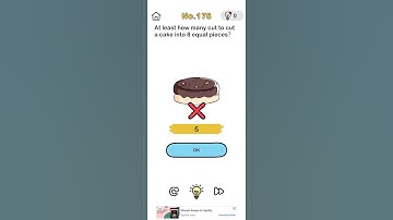 brain out level 178 at least hou many cut  to cut a cake into 8 epual peaces? @gamingzone1618 🥞🥞🥞