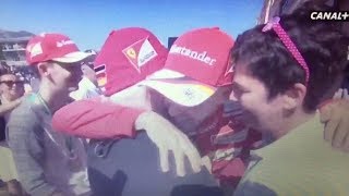 F1 2017 Monaco GP - Sebastian Vettel embracing his parents and brother after his victory