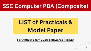 SSC Computer PBA (Composite) Practical List & Model Paper | FBISE | SSC Computer PBA 2025-2026