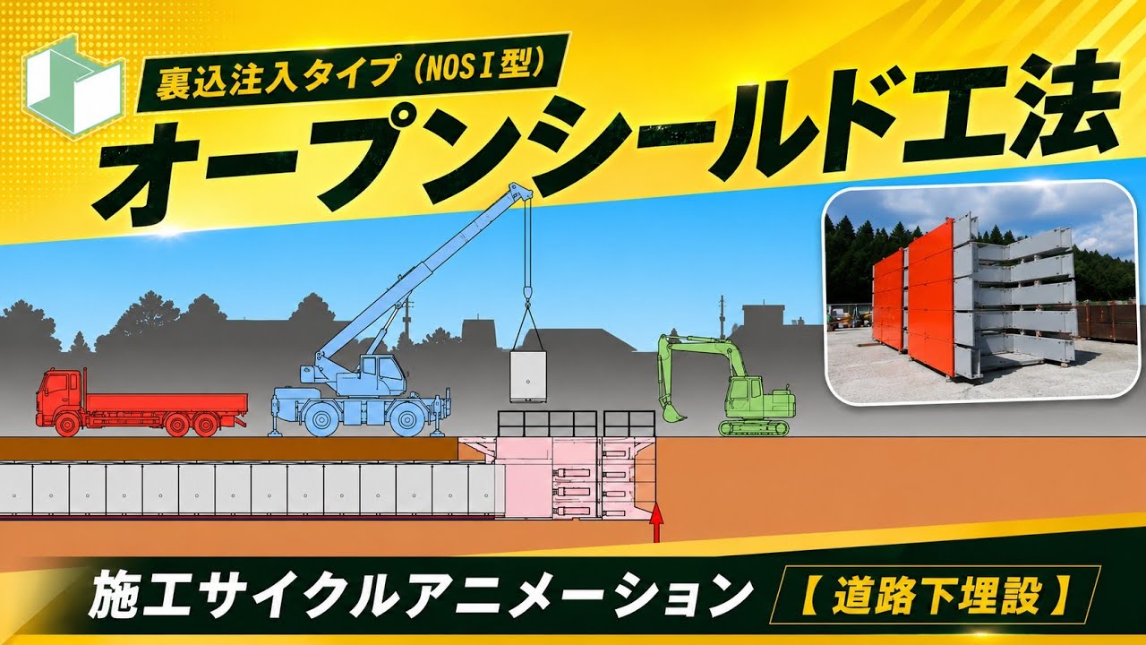 オープンシールド工法 裏込注入タイプ（NOSⅠ型） 施工サイクル