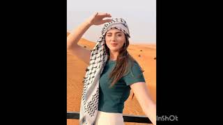 Janat  Mirza and alishba anjum in Dubai subscribe