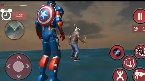 Flying Superhero Captain Robot Crime City Battle Android Gameplay #1