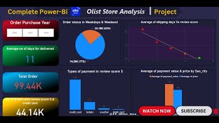 Olist Store Analysis Power-Bi Project Step by step Dashboard | Power bi tutorial