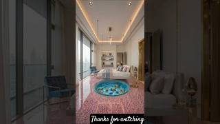 Modern Epoxy Floor Art With Floating Bed & Fish Aquarium#interiordesign #youtubeshorts #viralvideo