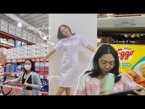 COLLEGE VLOG • second week of class, buying new uniform, grocery shopping
