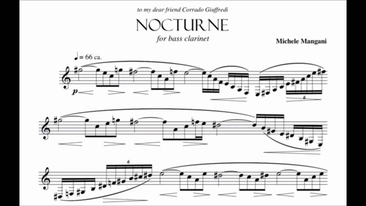 M. Mangani, Nocturne per clarinetto basso solo Mirko Cerati, clarinetto basso 