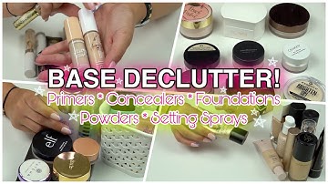 EVERYTHING FOR THE FACE DECLUTTER 🗑  Foundations, Concealers, Powders, Primers, and Setting Sprays!