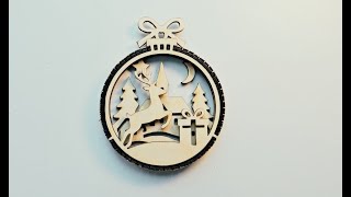 New Year 3D Christmas Ornament Bundle | Laser Cut Snowy Scene Holiday  Digital Download |#622|