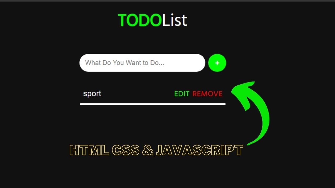 Todo List Using HTML & CSS & JavaScript